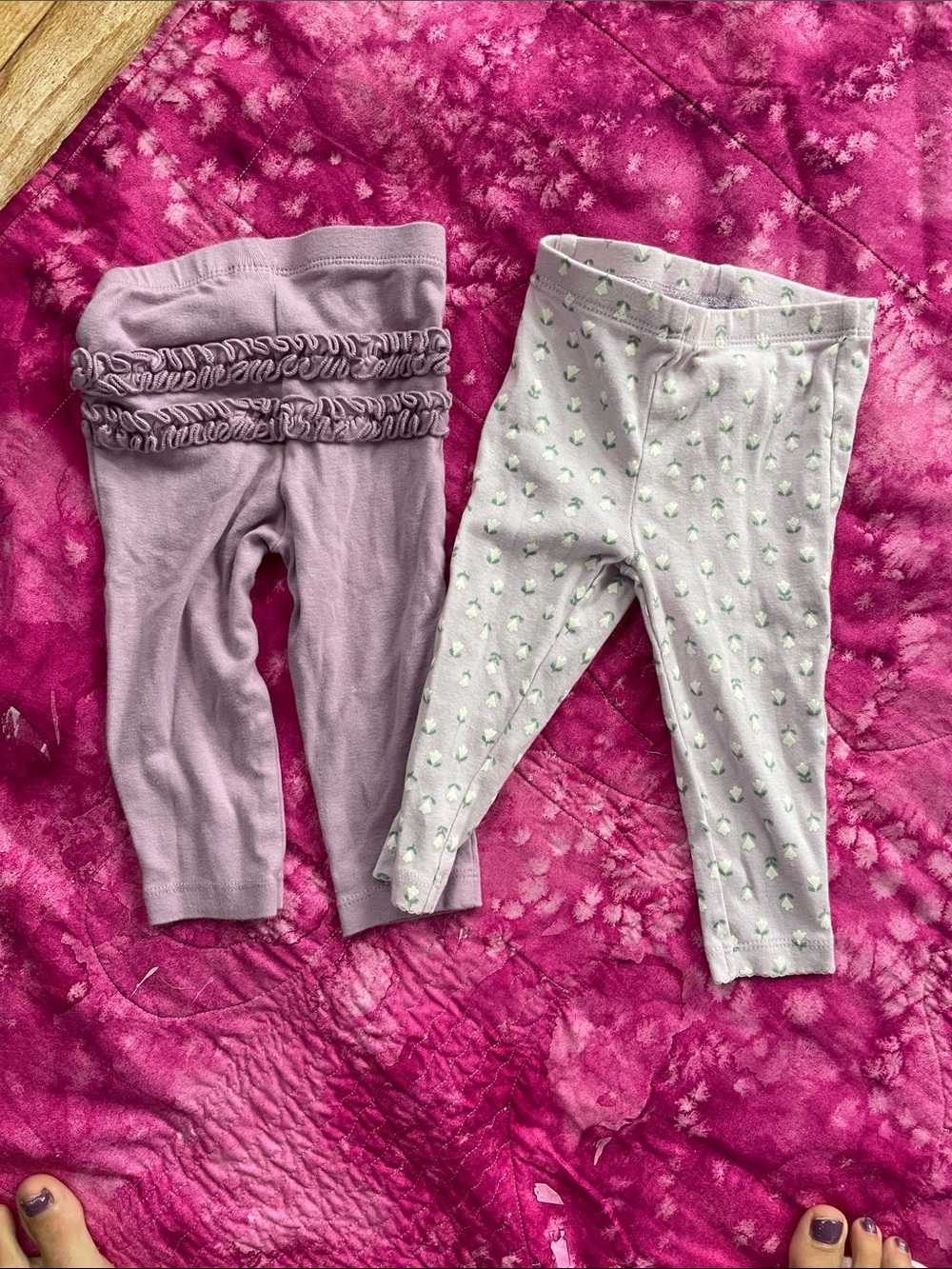 Carter's Lavender Ruffle & Printed Leggings 2-Pack